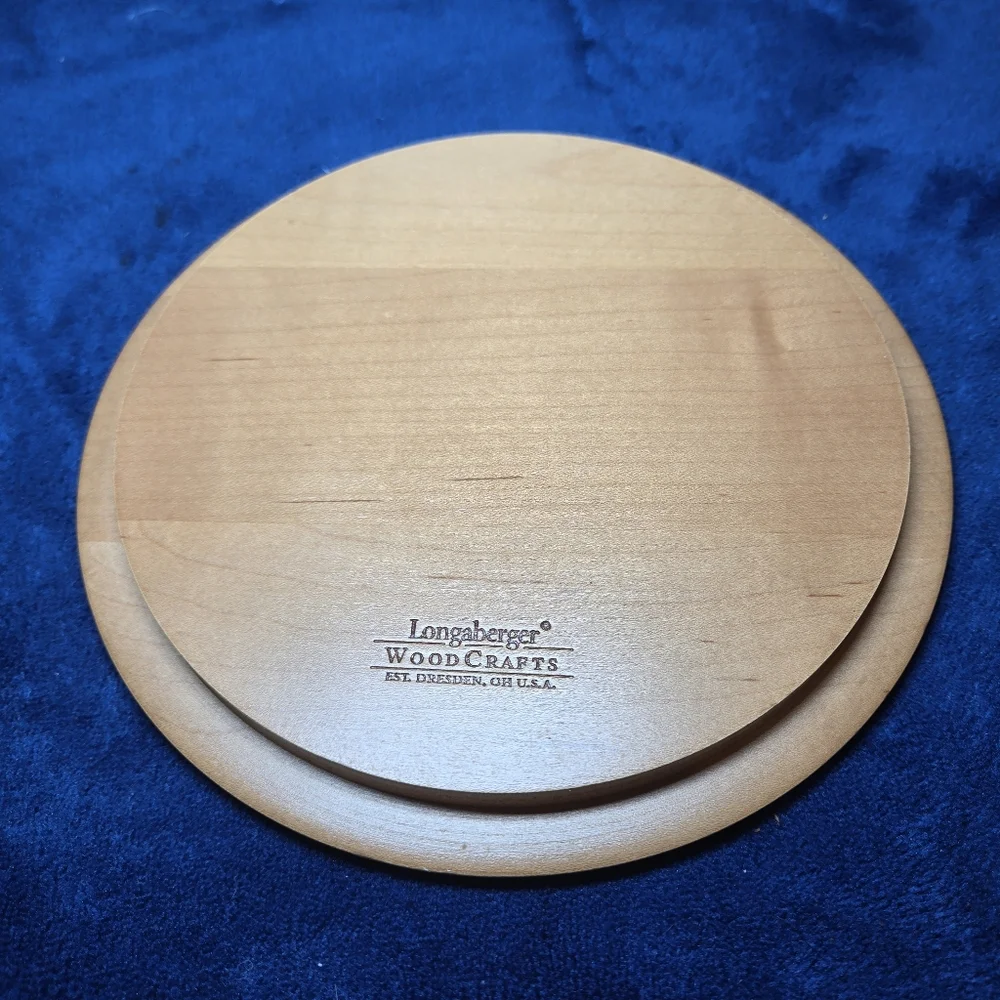 Longaberger Solid Wood Round Basket Topper 7.5" - Picture 2 of 4